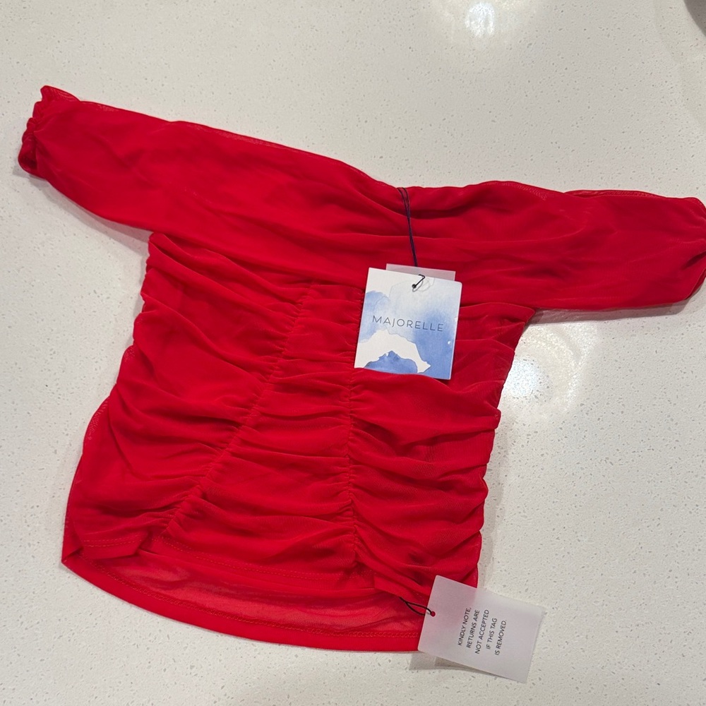 MAJORELLE Cara Top in Cherry Red